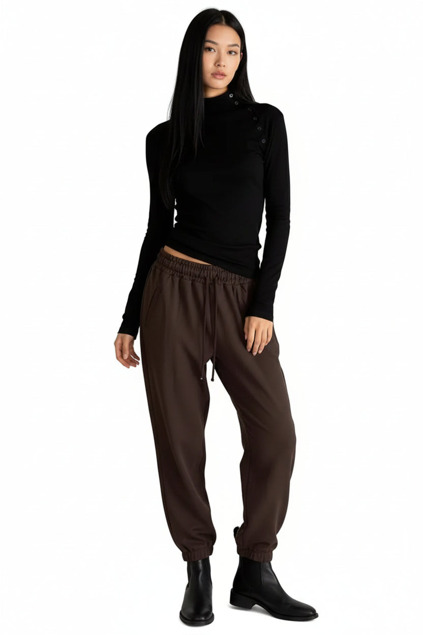 Clever Alice Button Half Turtleneck Tee - clever alice