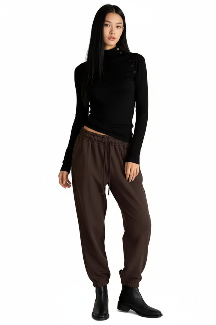 Clever Alice Button Half Turtleneck Tee - clever alice