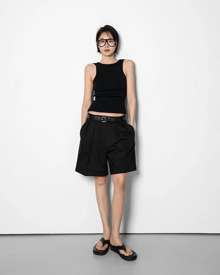 Clever Alice Classic Back Less Detail Sleeveless Knit Top - clever alice