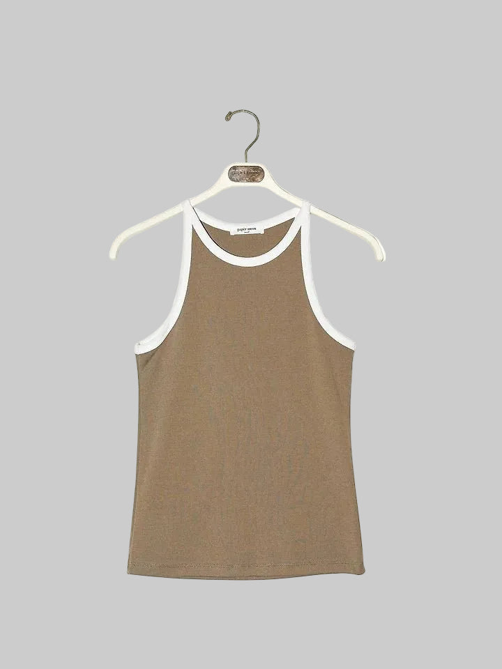 Clever Alice Color-Block Halter Neck Sleeveless Tank Top - clever alice