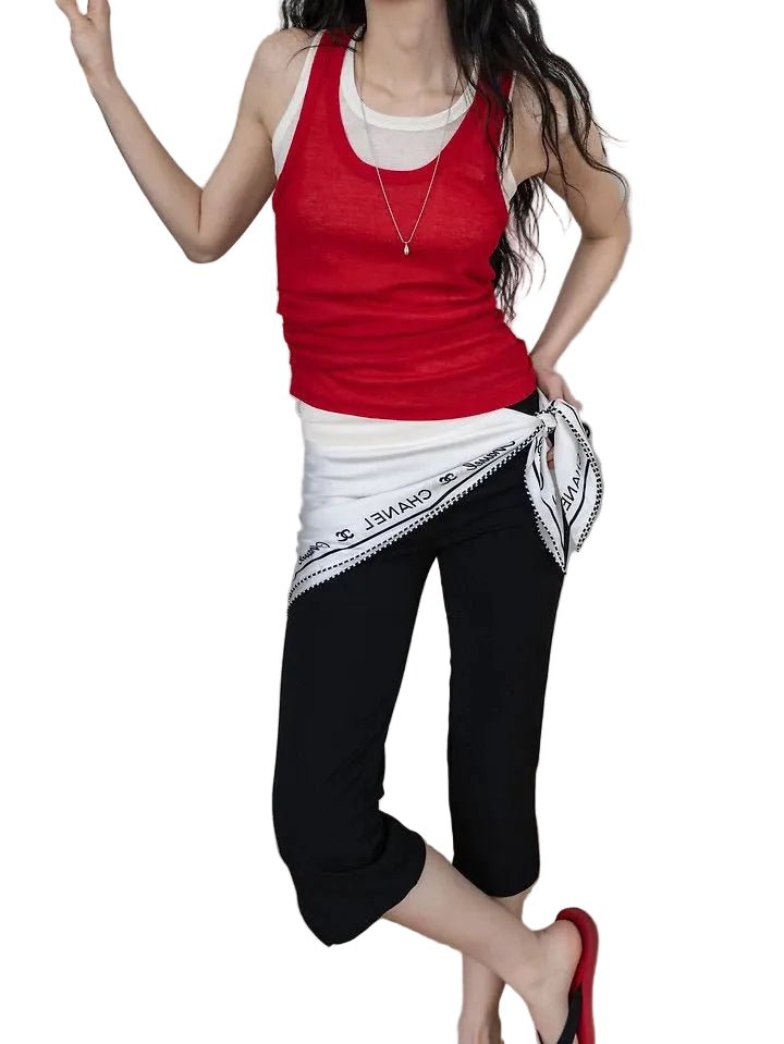 Clever Alice Contrast Layered Tank Top - clever alice