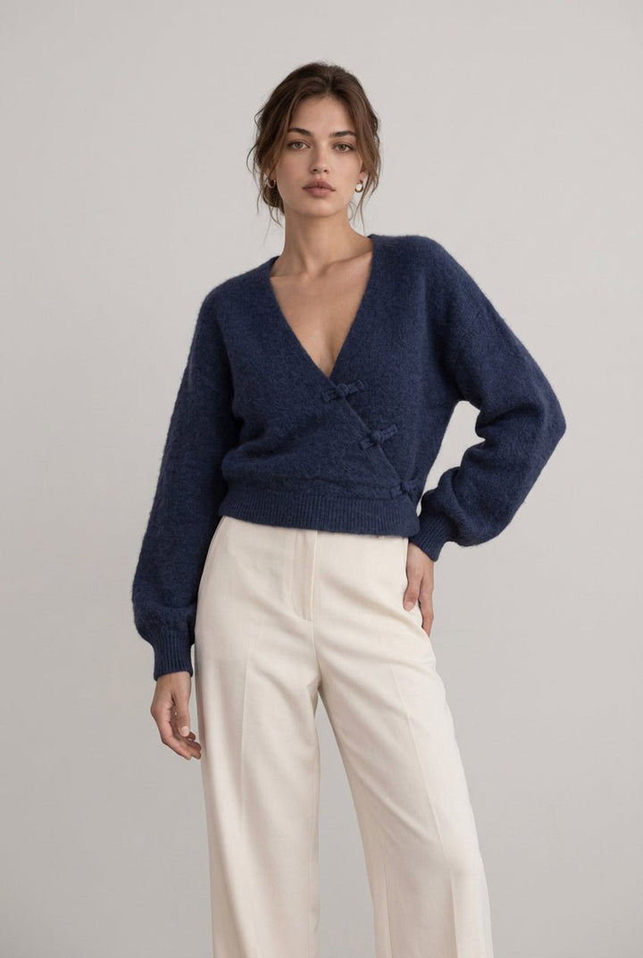 Clever Alice Cross Over Sweater - clever alice
