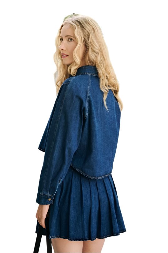 Clever Alice Denim Pleated Skirt - clever alice
