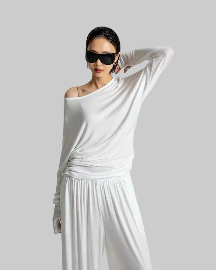 Clever Alice Drapped Off-Shoulder Top - clever alice