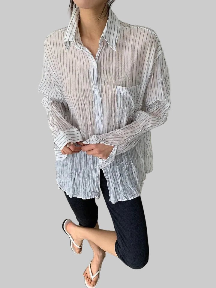 Clever Alice Eco Wrinkle Stripe Shirt - clever alice