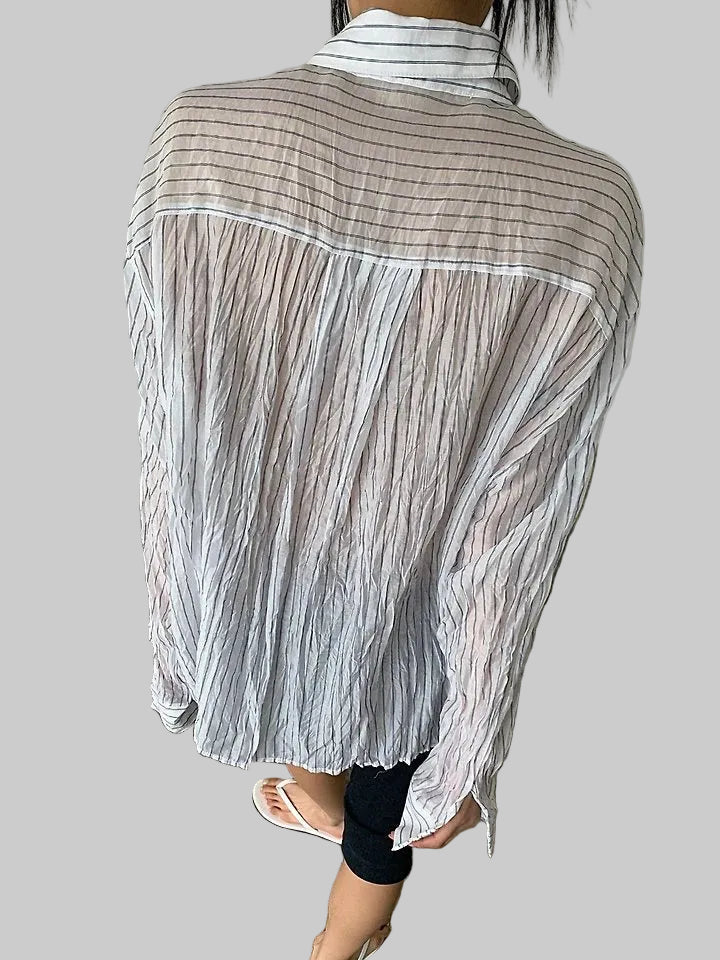 Clever Alice Eco Wrinkle Stripe Shirt - clever alice