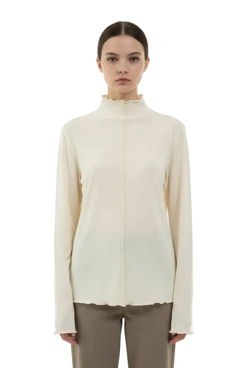 Clever Alice Fleece Wave Half Turtleneck Tee - clever alice