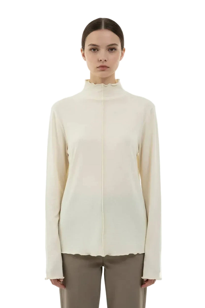 Clever Alice Fleece Wave Half Turtleneck Tee - clever alice