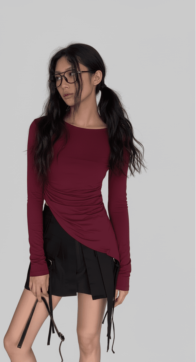 Clever Alice Flow Off Shoulder Unblanace Tee - clever alice