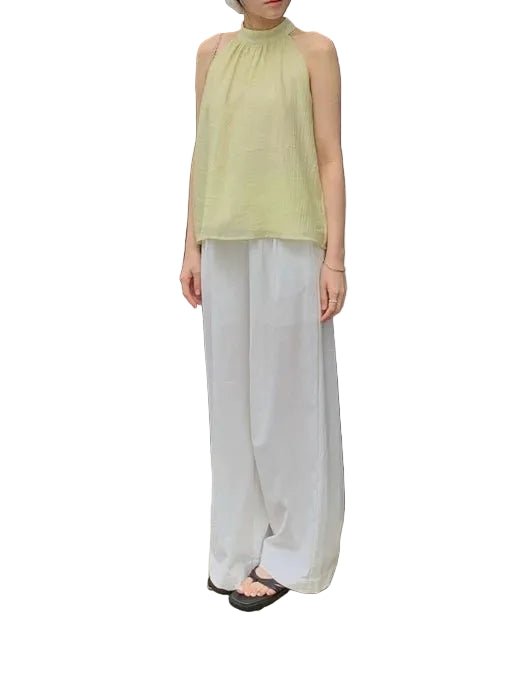 Clever Alice Halter-Neck Linen Blouse - clever alice
