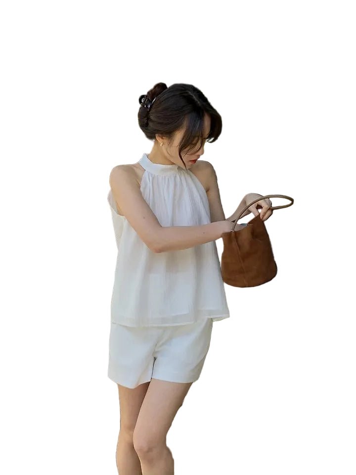 Clever Alice Halter-Neck Linen Blouse - clever alice