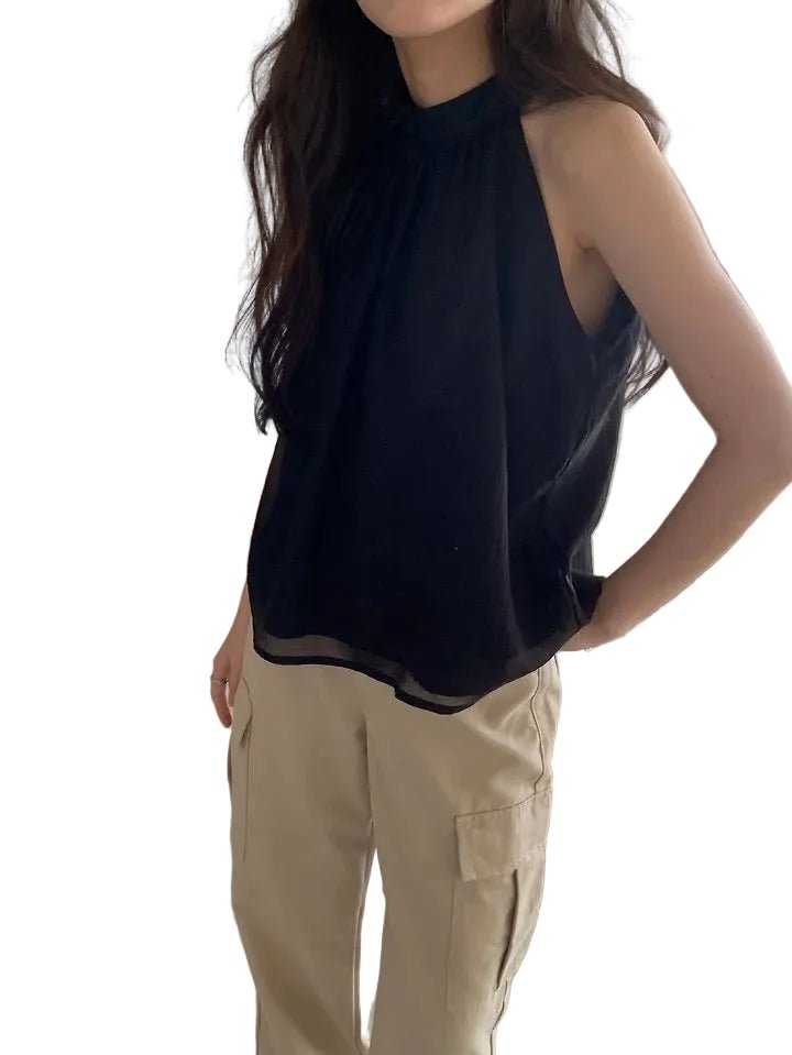 Clever Alice Halter-Neck Linen Blouse - clever alice