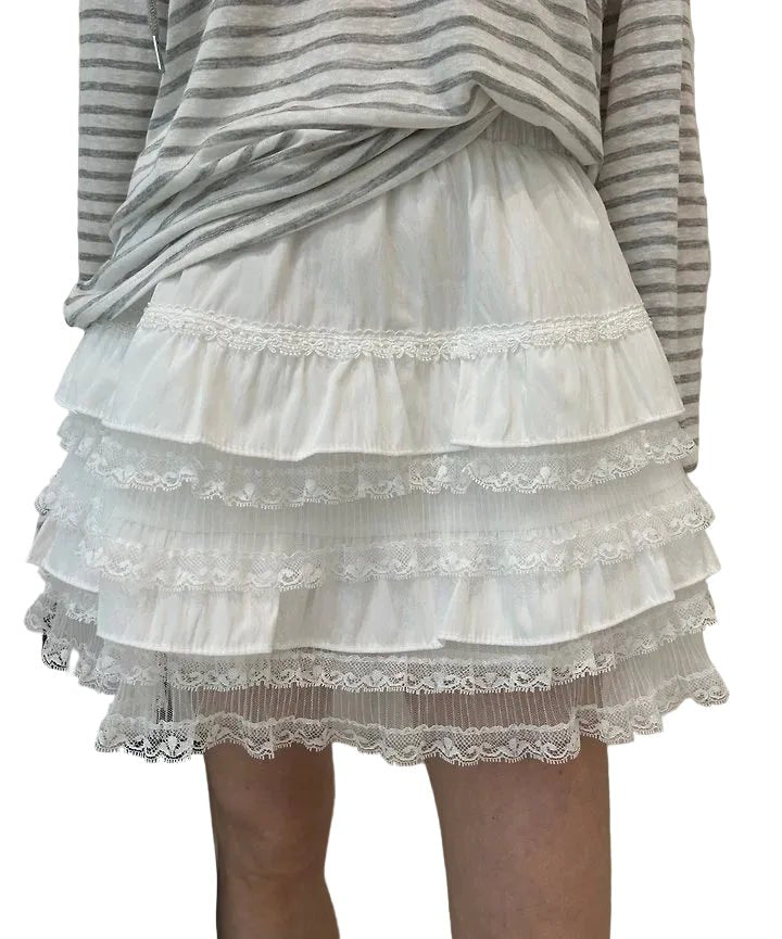 Clever Alice Lace Tiered Skirt - clever alice