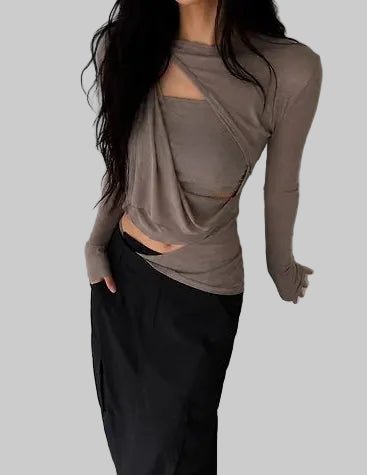 Clever Alice Layered Slit Tee - clever alice