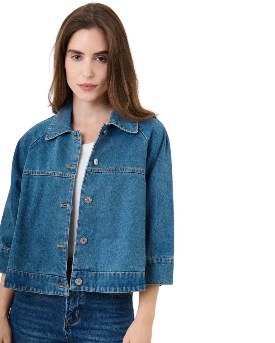 Clever Alice Mel 3/4 Sleeve Denim Jacket - clever alice