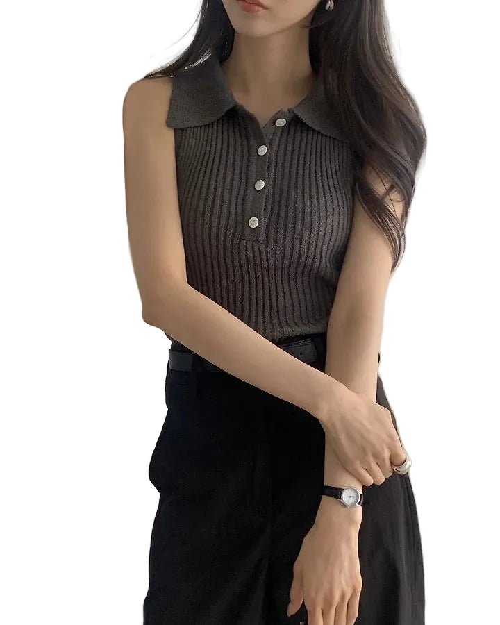 Clever Alice Noah Collar Sleeveless Knit - clever alice