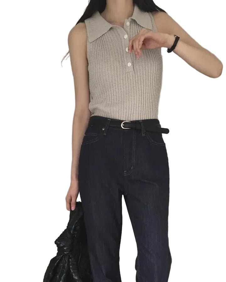 Clever Alice Noah Collar Sleeveless Knit - clever alice