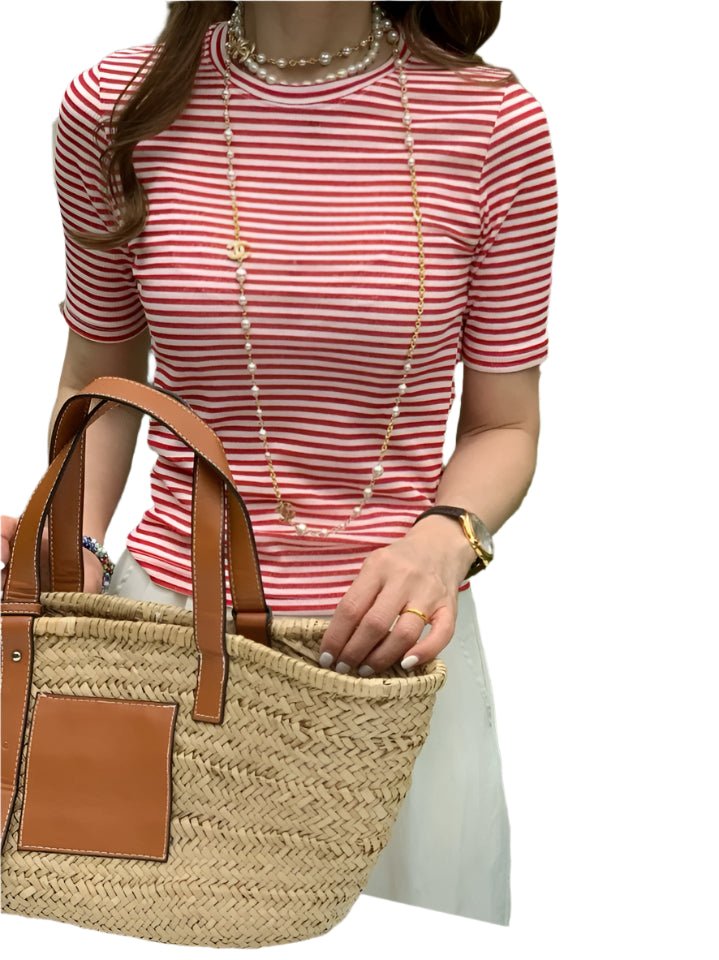 Clever Alice Peanut Striped Tee - clever alice