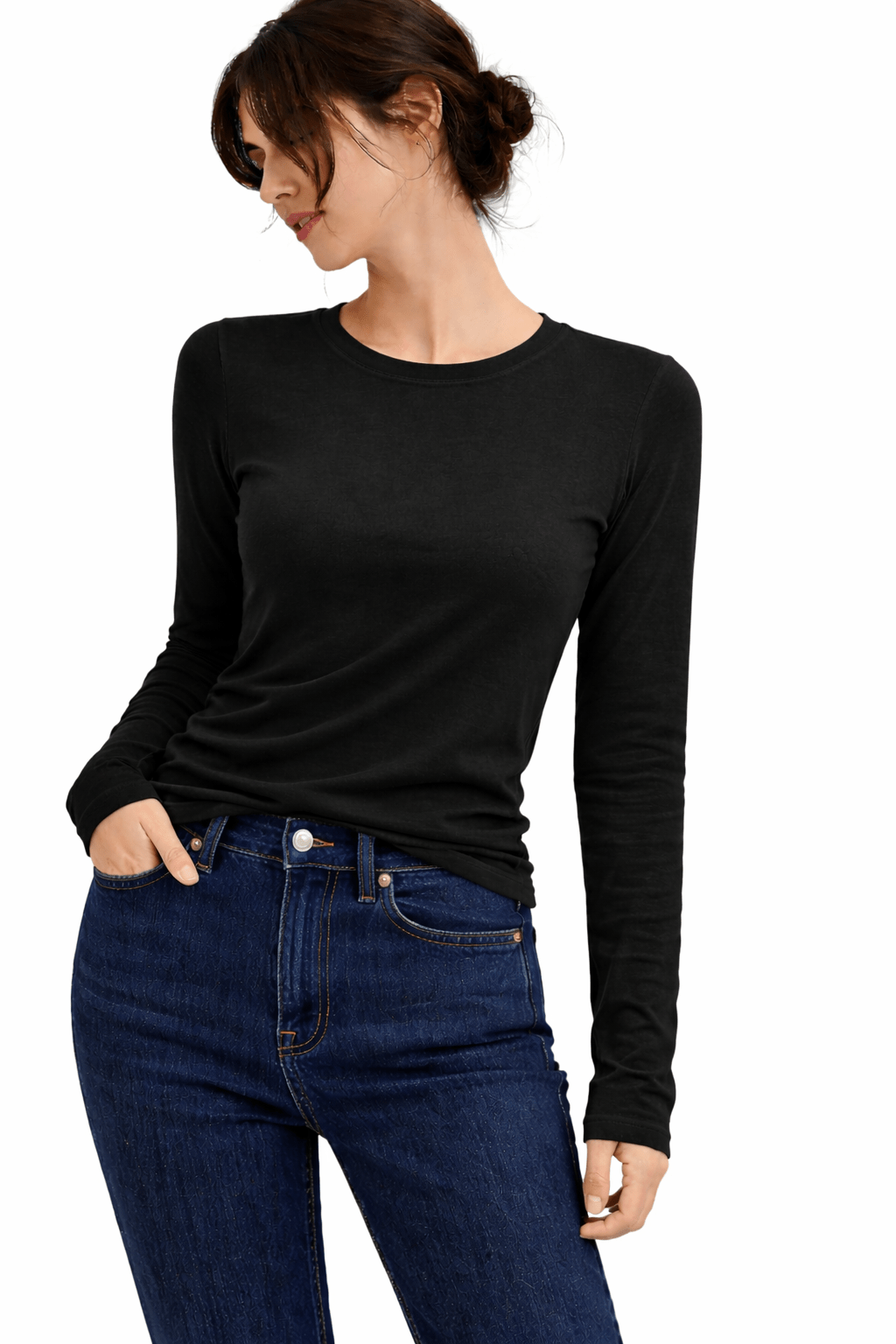 Clever Alice Raw Edge Wool Slim Long Sleeve Tee - clever alice
