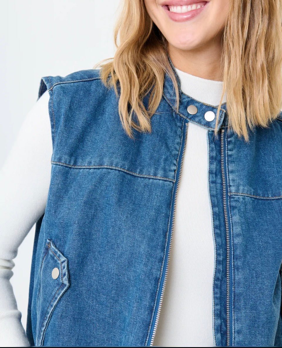 Clever Alice Rian Denim Vest - clever alice