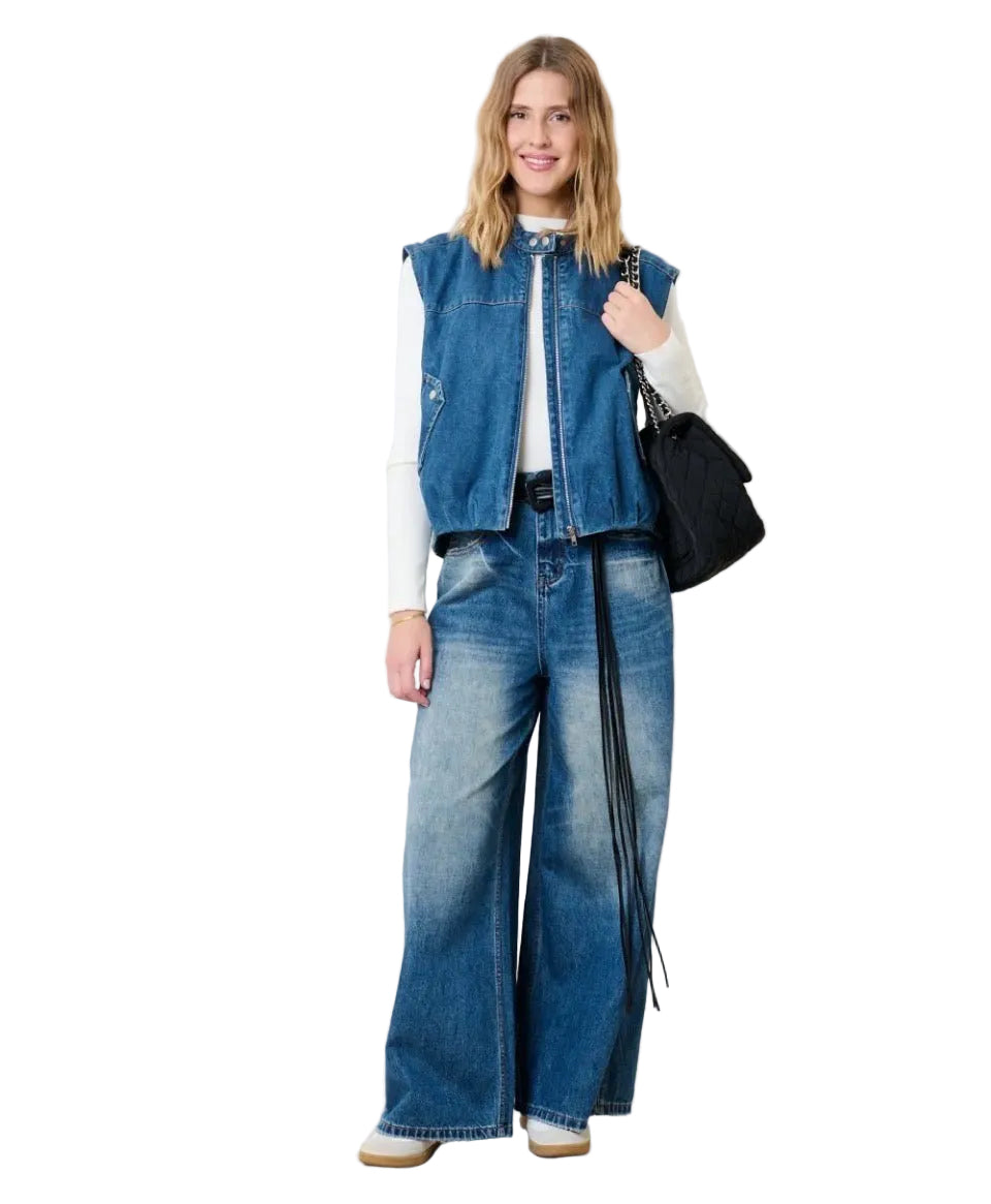 Clever Alice Rian Denim Vest - clever alice