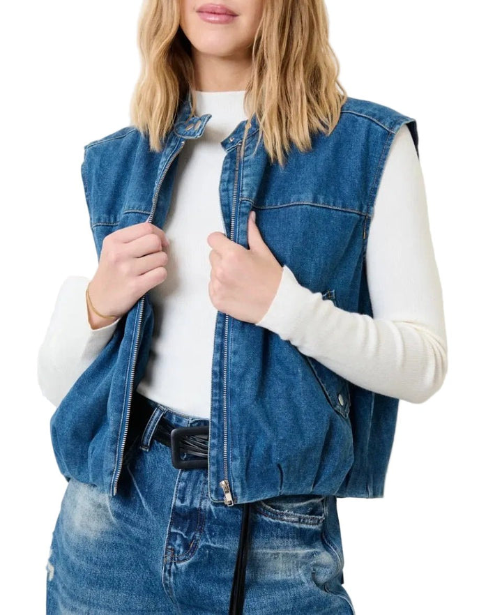 Clever Alice Rian Denim Vest - clever alice