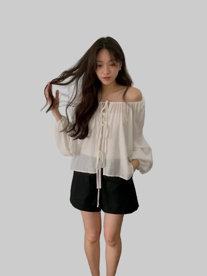 Clever Alice Shoe Ribbon Blouse - clever alice