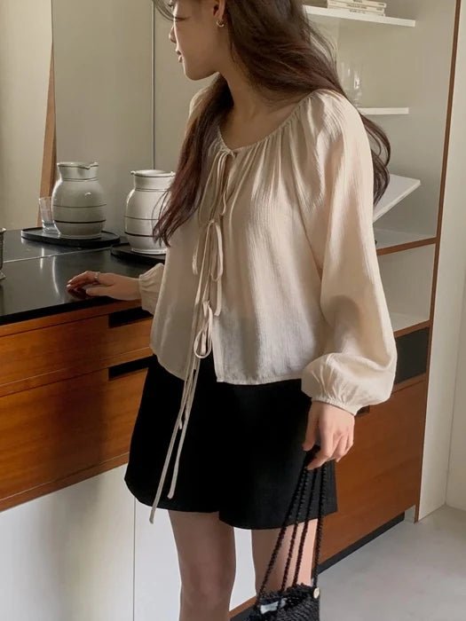 Clever Alice Shoe Ribbon Blouse - clever alice
