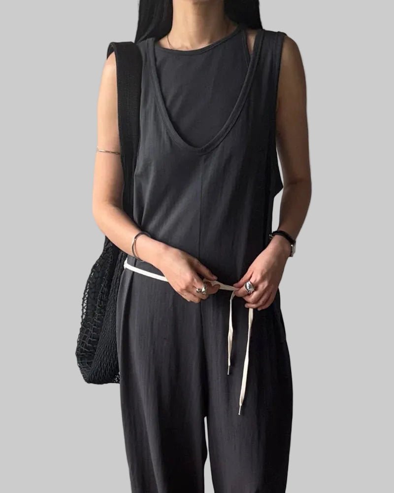 Clever Alice Sleeveless Jumpsuit Set - clever alice