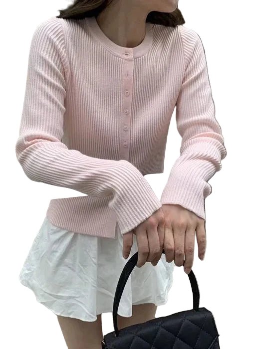 Clever Alice Slim Ribbed Knit Cardigan - clever alice