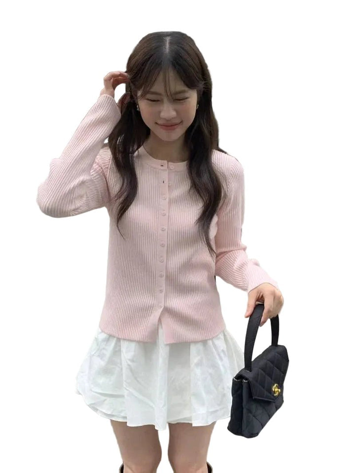 Clever Alice Slim Ribbed Knit Cardigan - clever alice