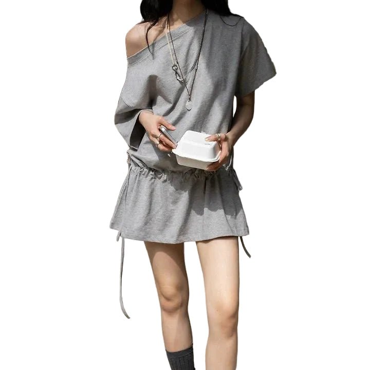 Clever Alice Two - Way Strap Off - Shoulder Mini Dress - clever alice