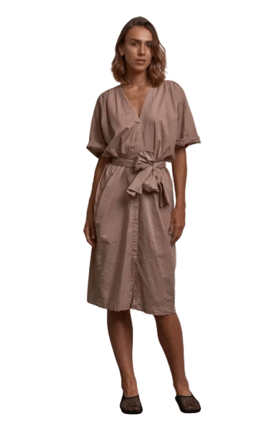 Deha Belted Cotton Muslin Dress - clever alice