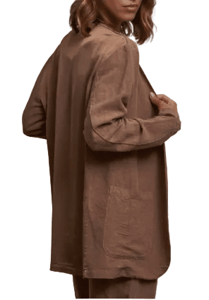 Deha Satin Back Linen Blazer - clever alice