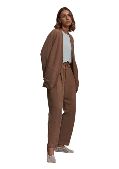 Deha Satin Back Linen Blazer - clever alice