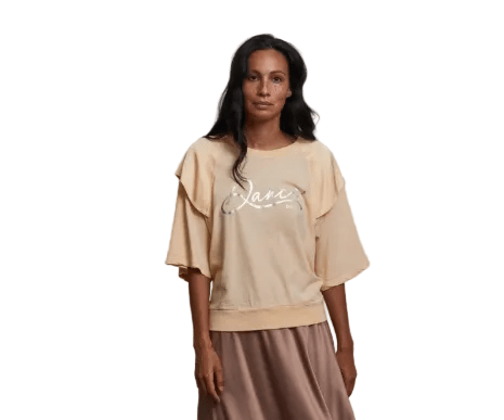 Deha Satin Overlay Sleeve T-Shirt - clever alice