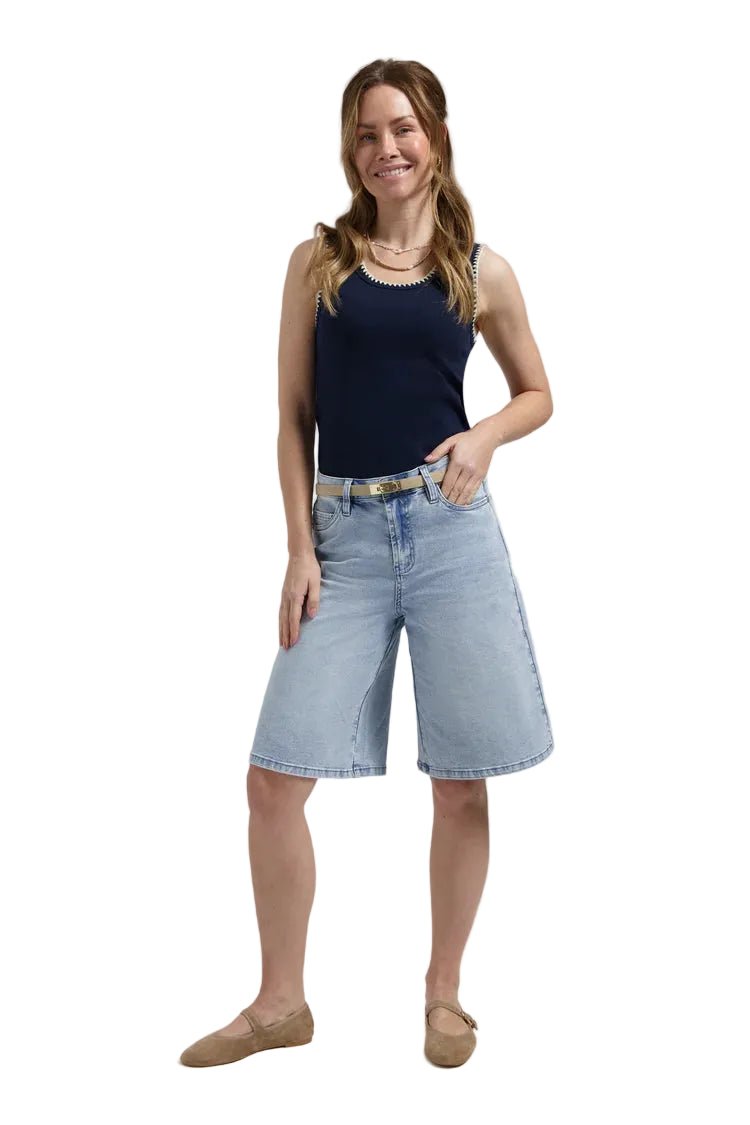 Florez Bermuda | Bleached Denim - clever alice