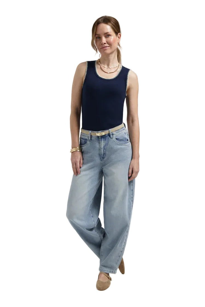 Florez Fani barrel jeans | Mid Blue - clever alice