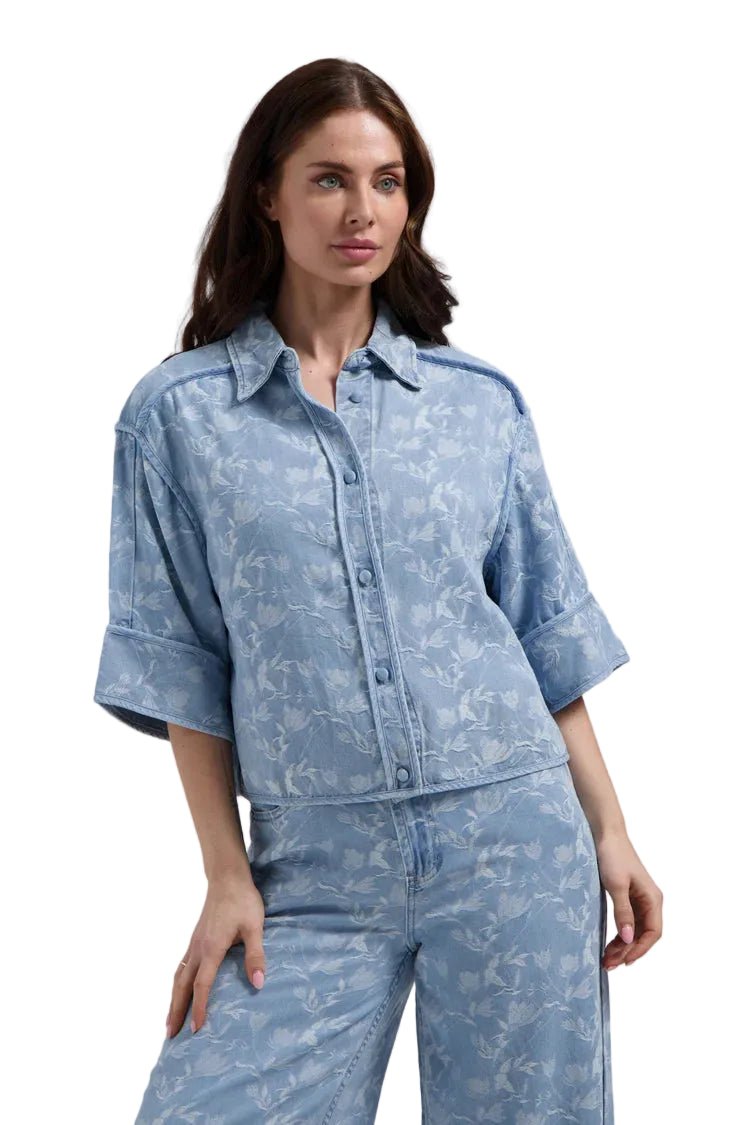 Florez Irini blouse | Plaited blue - clever alice