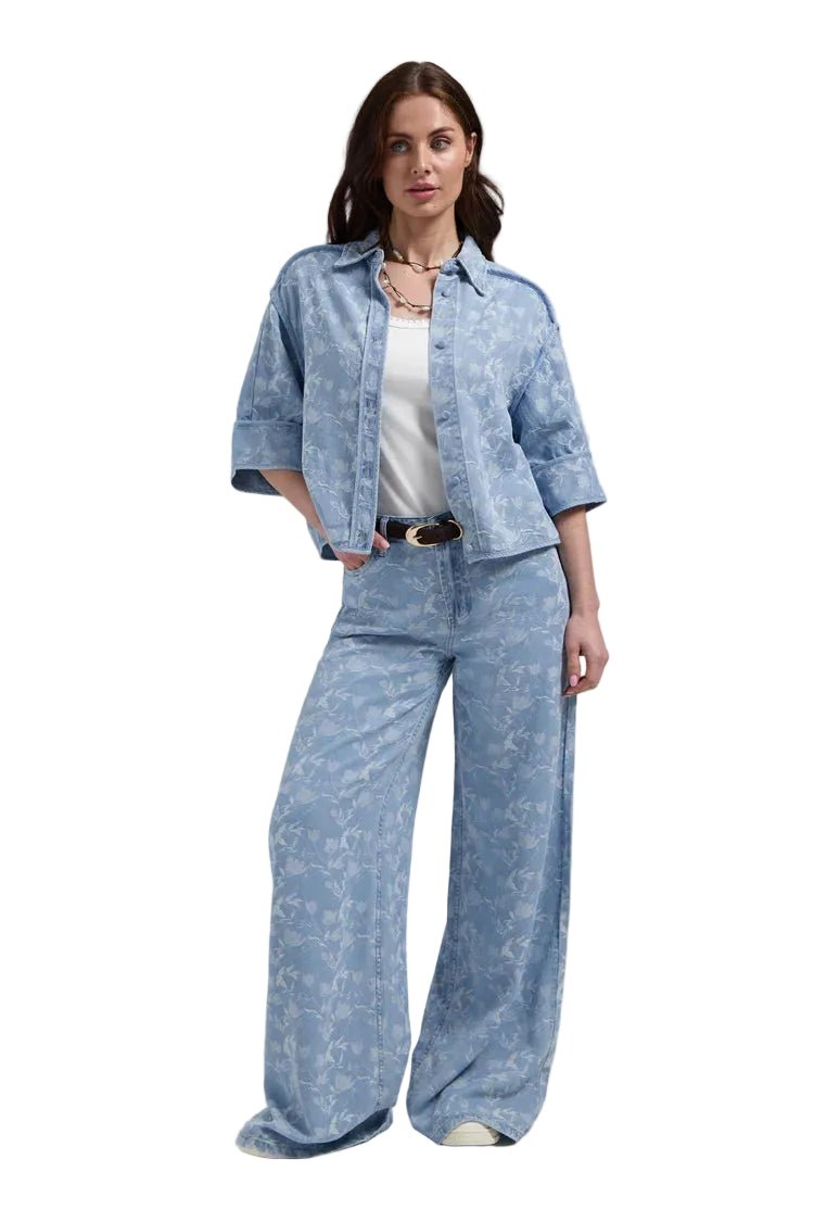 Florez Liv Wide leg | Plaited blue - clever alice