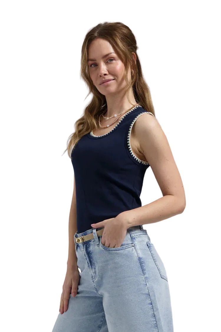 Florez Solé top | Navy Blue - clever alice