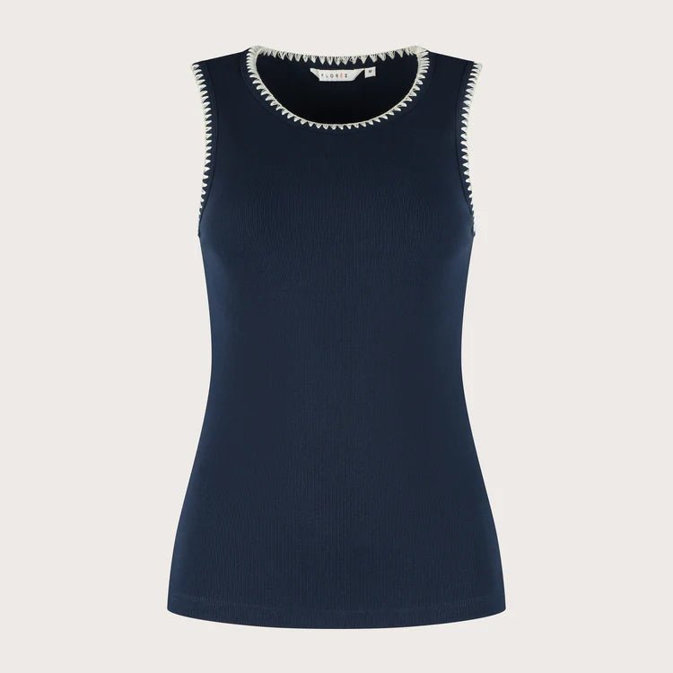 Florez Solé top | Navy Blue - clever alice