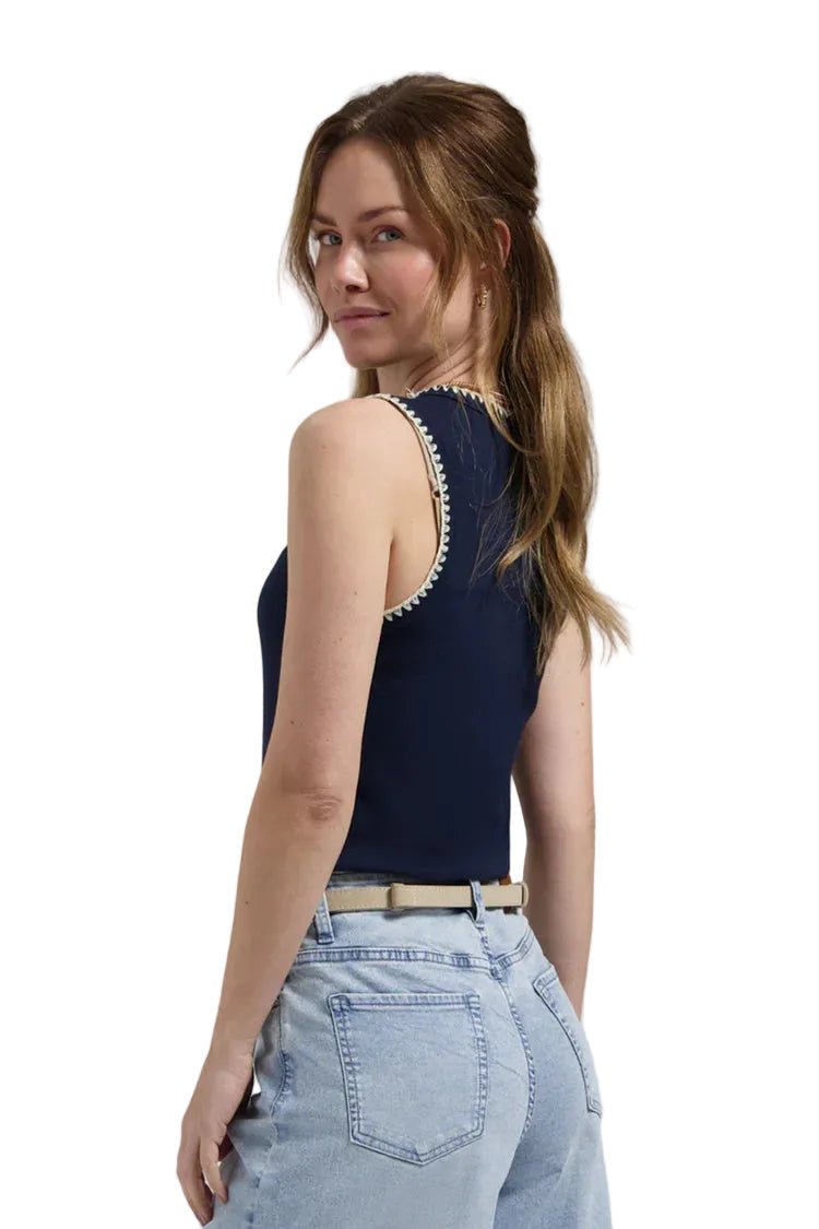 Florez Solé top | Navy Blue - clever alice