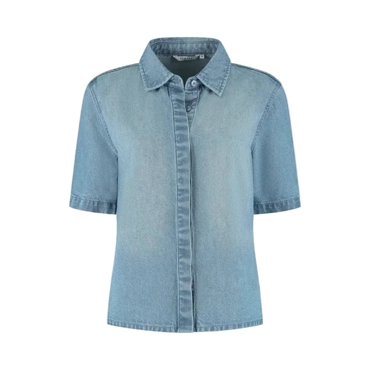Florez Sylena Blouse | Mid Blue - clever alice