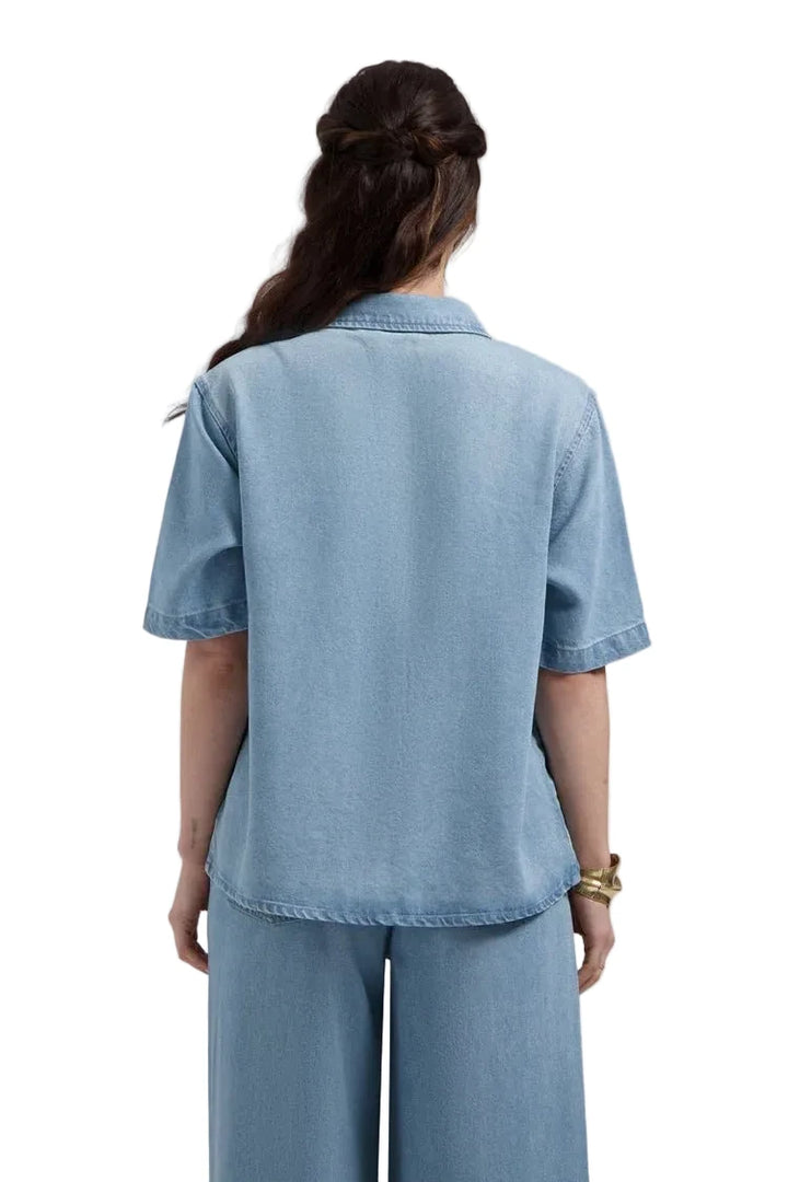 Florez Sylena Blouse | Mid Blue - clever alice