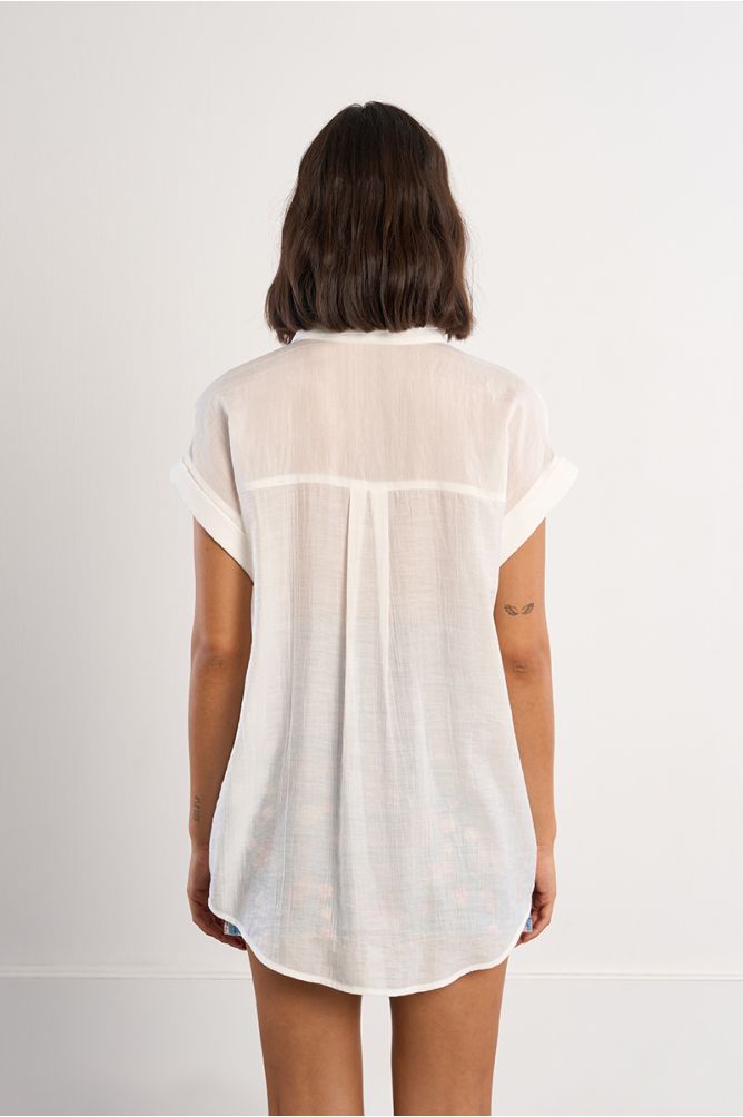 Molly Bracken Flowing Short Sleeve Button Up