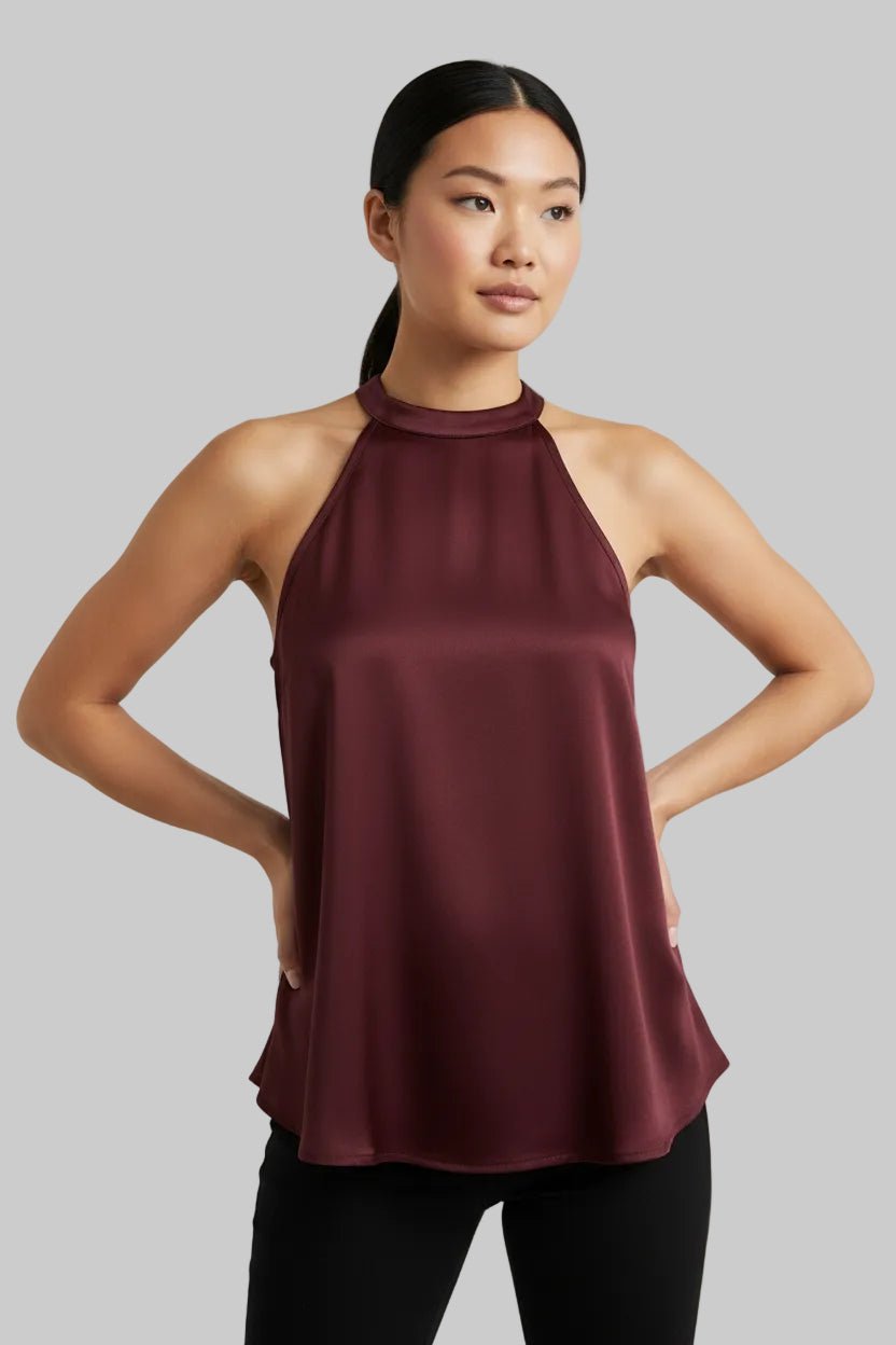 Garconne Biarritz Satin Halter Top - clever alice