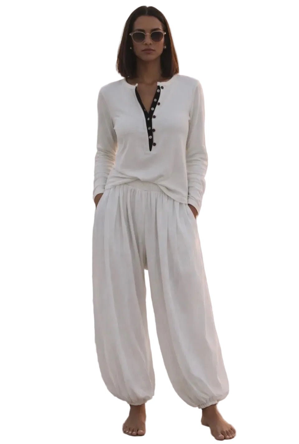 Garconne Contrast Henley Long Sleeve - clever alice