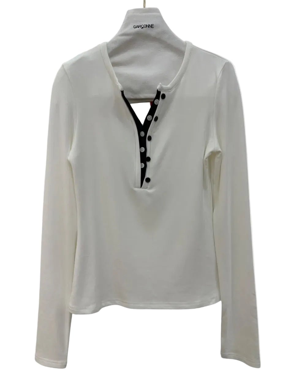 Garconne Contrast Henley Long Sleeve - clever alice