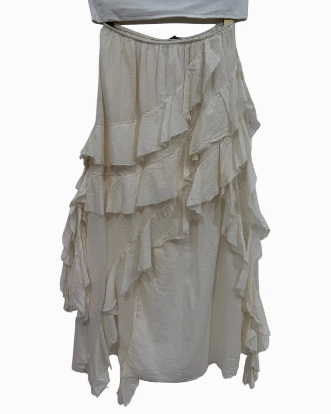 Garconne Cotton Maxi Asymmetrical Ruffled Skirt - clever alice